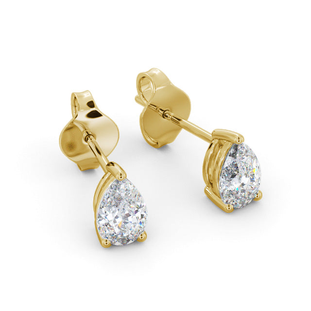 Certified 1.00 CT Pear Cut EF VS/SI Lab Grown Diamond Prong Set Stud Women's Earrings  925 Sterling Silver With Vermeil Gold